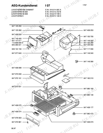 Взрыв-схема стиральной машины Aeg LTH56609    B - Схема узла Section3